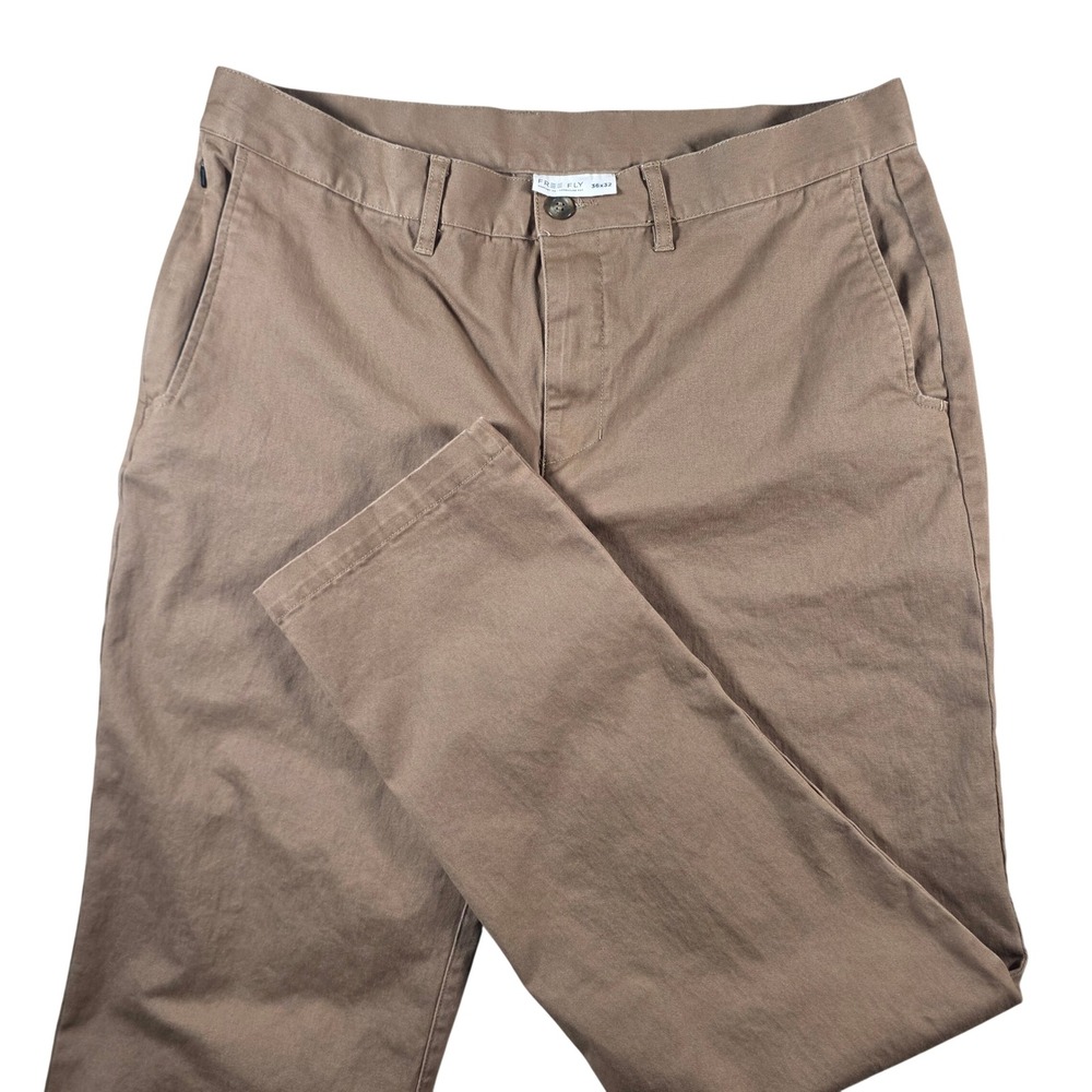 Free Fly Men's Brown Casual Pants Size 36x32 Cotton Stretch Comfort Outdoor